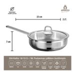 Amboss Saphire Cam Kapaklı Paslanmaz Çelik 4 Parça Tava Seti - Görsel 4