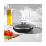 Nehir Titanium Siyah 22 Cm Kapaklı Sahan