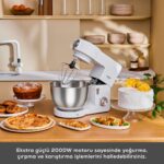 Karaca Multichef Ultra 2000W 7 Litre Stand Mikser Porcelain White (Kıyma Çekme/sucuk-Sosis/içli Köfte Aparatlı) - Görsel 3