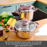 Karaca Perfect Pink Düdüklü Tencere Seti 4+6 Lt - Görsel 4