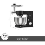 Karaca Multichef Ultra 2000 Watt 7 Litre Stand Mikser Black (Kıyma Çekme/sucuk-Sosis/içli Köfte Aparatlı) - Görsel 2