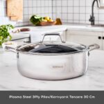 Karaca Plasma Steel 3ply Karnıyarık Tencere 30 cm - Görsel 3