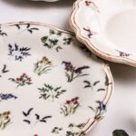 Snippy Wild - 24 Parça 6 Kişilik Porselen Yemek Takımı Kenarları Silik Vintage Tuval Model Porselen Tabak - Görsel 4