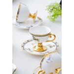 Acar Lorvil Plorvis Desenli Porselen Kahve Fincanı Takımı 12 Parça 6 Kişilik 90 ml – Şık ve Zarif Sunumlar