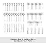 Karaca Elegance Gale Platin 12 Kişilik 84 Parça Çatal Kaşık Bıçak Takımı - Görsel 3