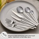 Karaca Elegance Gale Platin 12 Kişilik 84 Parça Çatal Kaşık Bıçak Takımı - Görsel 4