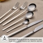 Karaca Elegance Gale Platin 12 Kişilik 84 Parça Çatal Kaşık Bıçak Takımı - Görsel 5