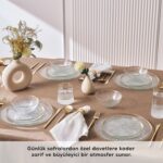 Karaca Duomo 18 Parça 6 Kişilik Altın Renk Opal Cam Yemek Takımı – Şık, Dayanıklı ve Zarif Sunumlar İçin - Görsel 5