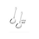 Hilamingo Home 6 'lı Servis Kaşığı Paslanmaz Çelik Salata Pasta Kaşığı