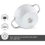 Karaca x Refika Birgül Swiss Crystal Metal Kulplu Karnıyarık Tenceresi 26 cm Creamy - Görsel 3