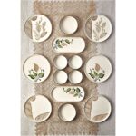 Kitchen Life 14 Parça 6 Kişilik Barış Çiçeği Stackable Kahvaltı Takımı - Kahvaltılık Sunum Tabağı