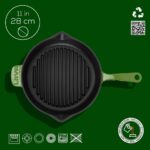 Lava Döküm Yuvarlak Izgara Tava Döküm Demir Yekpare Saplı ÇAP(Ø)28CM. - Görsel 4