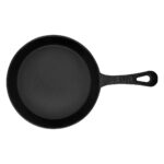 Lava Döküm Yuvarlak Kızartma Tavası Yekpare Saplı Kayın Servis Ahşabı. Çap(Ø)20cm - Görsel 3