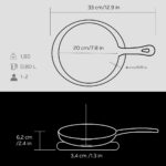 Lava Döküm Yuvarlak Kızartma Tavası Yekpare Saplı Kayın Servis Ahşabı. Çap(Ø)20cm - Görsel 5