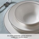 Karaca Elegance Bone Rebeca 24 Parça 6 Kişilik Yemek Takımı Platin - Görsel 3