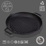 Lava Döküm Yuvarlak Izgara Tavası Döküm Demir Yekpare Çift Kulplu Çap(Ø)26cm. - Görsel 4