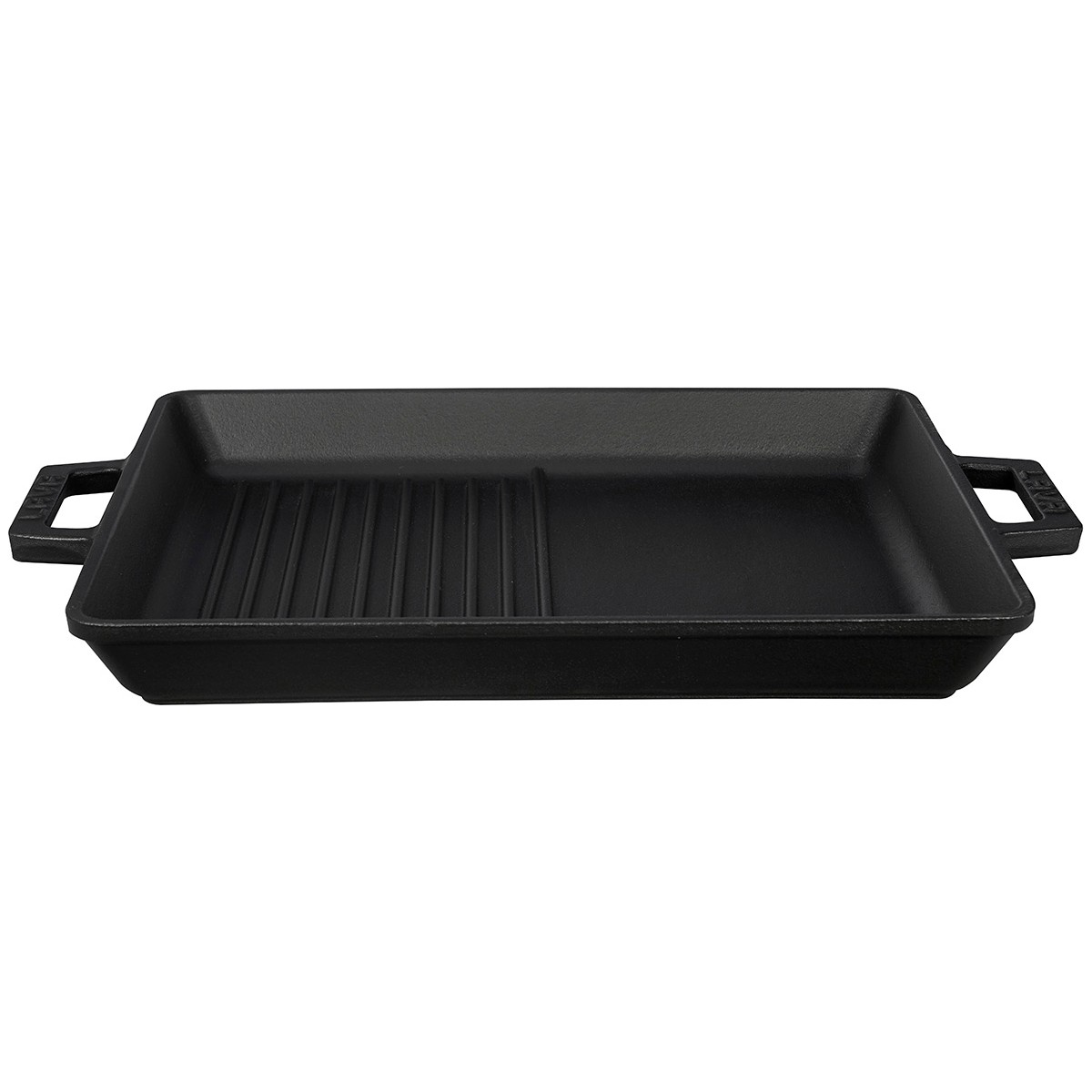 110000932584892.jpg Lava Döküm Dikdörtgen Hibrit Izgara Tavası Döküm Demir Yekpare Çift Kulplu Ölçü 26x32cm. - Görsel 1