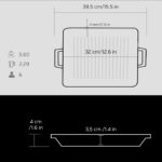 Lava Döküm Dikdörtgen Hibrit Izgara Tavası Döküm Demir Yekpare Çift Kulplu Ölçü 26x32cm. - Görsel 5