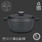 Lava Döküm Yuvarlak Tencere Döküm Demir Yekpare Kulplu. Çap(Ø)26cm. - Görsel 4