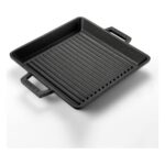 Lava Döküm Kare Izgara Tavası Döküm Demir Yekpare Çift Kulplu Ölçü 26x26cm. - Görsel 2