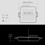 Lava Döküm Kare Izgara Tavası Döküm Demir Yekpare Çift Kulplu Ölçü 26x26cm. - Görsel 5