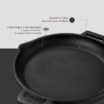 Lava Döküm Yuvarlak Kızartma Tavası Cam Kapaklı Döküm Demir Yekpare Çift Kulplu Çap(Ø)30cm. - Görsel 4