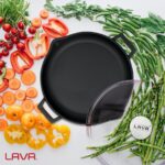 Lava Döküm Yuvarlak Kızartma Tavası Cam Kapaklı Döküm Demir Yekpare Çift Kulplu Çap(Ø)30cm. - Görsel 5