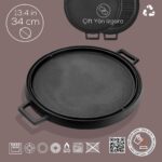 Lava Döküm Yuvarlak Çift Yön Izgara Tavası Döküm Demir Yekpare Çift Kulplu Çap(Ø)34cm. - Görsel 3