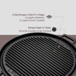 Lava Döküm Yuvarlak Çift Yön Izgara Tavası Döküm Demir Yekpare Çift Kulplu Çap(Ø)34cm. - Görsel 5