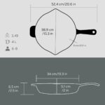 Lava Döküm Yuvarlak Kızartma Tavası Döküm Demir Yekpare Saplı. Çap(Ø)34cm - Görsel 5