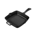 Lava Döküm Kare Izgara Tava Döküm Demir Yekpare Saplı Ölçü 20x20cm. - Görsel 2