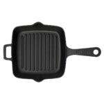 Lava Döküm Kare Izgara Tava Döküm Demir Yekpare Saplı Ölçü 20x20cm. - Görsel 3