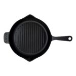 Lava Döküm Yuvarlak Izgara Tava Döküm Demir Yekpare Saplı Konkav Taban 12mm. Çap(Ø)28cm. - Görsel 3