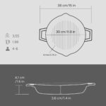 Lava Döküm Yuvarlak Izgara Tavası Döküm Demir Yekpare Çift Kulplu Çap(Ø)30cm. - Görsel 5