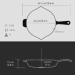 Lava Döküm Yuvarlak Kızartma Tavası Döküm Demir Yekpare Saplı. Çap(Ø)24cm - Görsel 5