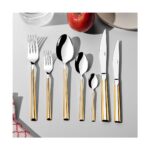 Nehir Milano Altın Sade 12 Kişilik 89 Parça Kutulu Çatal Kaşık Bıçak Takımı