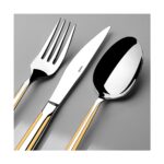 Nehir Milano Altın Sade 12 Kişilik 89 Parça Kutulu Çatal Kaşık Bıçak Takımı - Görsel 2