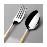 Nehir Milano Altın Sade 12 Kişilik 89 Parça Kutulu Çatal Kaşık Bıçak Takımı - Görsel 3