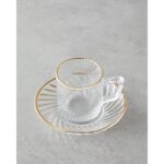 English Home Goldie Cam 4 Parça 2 Kişilik Kahve Fincan Takımı 70 ml Gold - Görsel 3