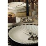 Kütahya Porselen Bone Luz Form Yemek Takımı Platin 48 Parça 12 Kişilik