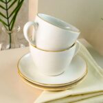 Digithome Aryıldız Alicia Luna 4 Parça Gold Detaylı 2 Kişilik Fincan Takımı Krem - Görsel 2