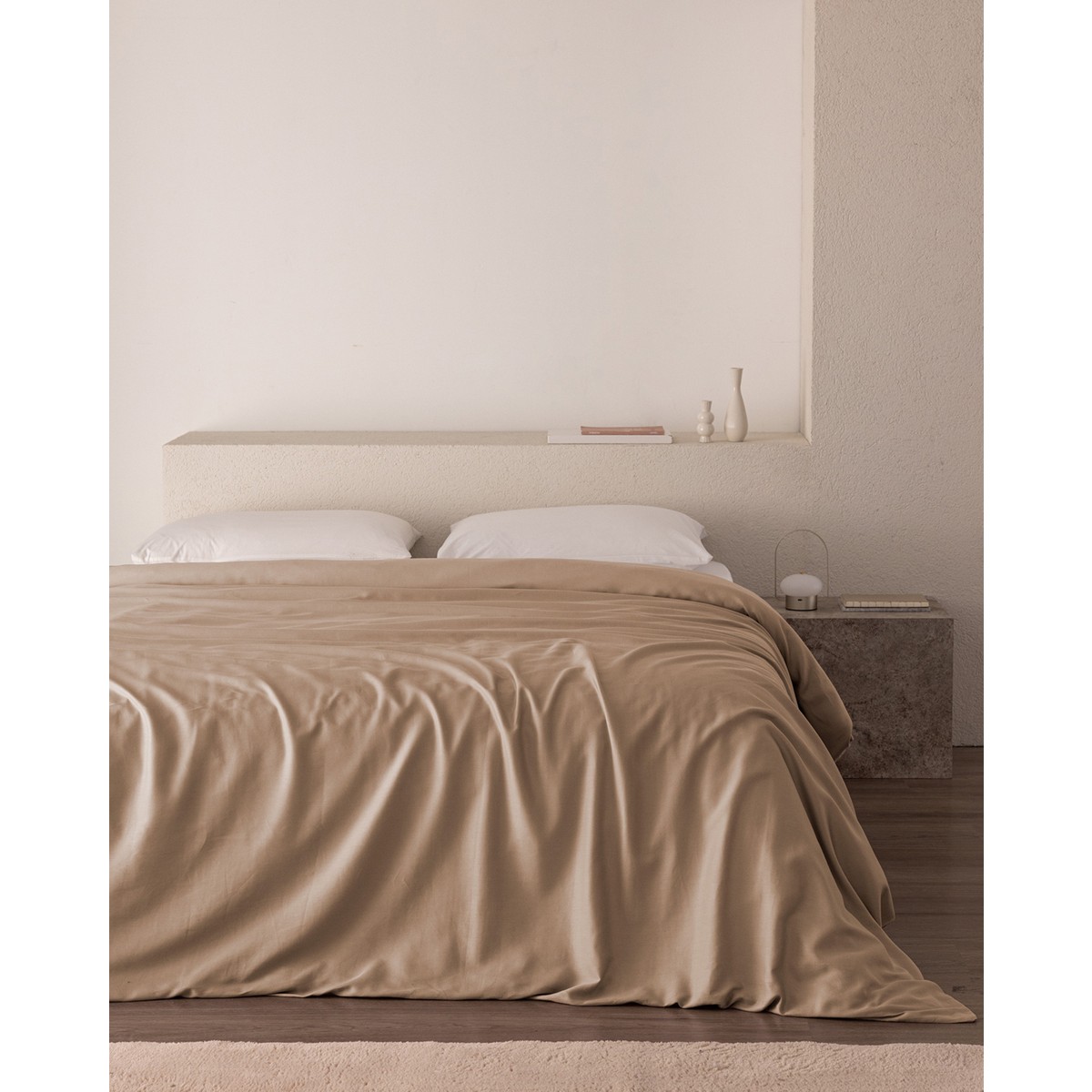 110000941146795.jpg Madame Coco Ciel Çift Kişilik Pamuk Saten Nevresim - Bej - Görsel 1