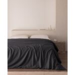 Madame Coco Ciel Çift Kişilik %100 Pamuk Saten Nevresim - Koyu Gri