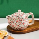 Porsima Dem-131-3 Porselen Bitki Çayı Demliği Çiçek Desenli Tek Demlik 400 ml - Görsel 2