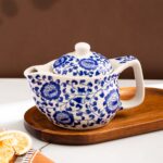 Porsima Dem-133-6 Porselen Bitki Çayı Demliği Lacivert Detaylı Desenli Tek Demlik 400 ml - Görsel 2