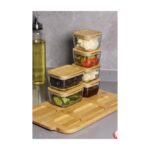 Atbyhome Defne 13 Parça Vakumlu Kapaklı Tepsili Borosilikat Cam Kahvaltılık Seti Lüx Kahvaltı Takımı - Görsel 5