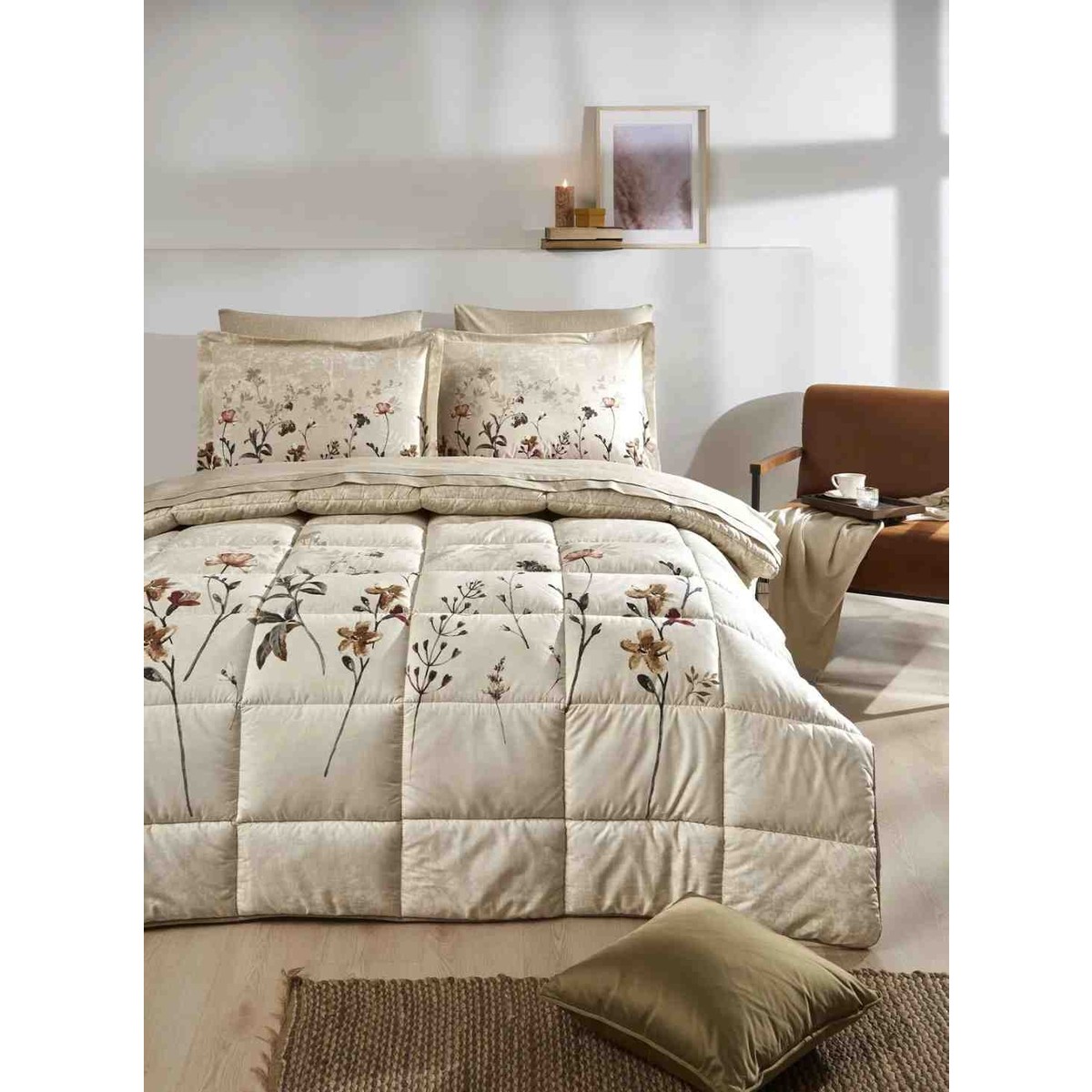 110000950062866.jpg Özdilek Çift Kişilik Uyku Seti Ramas Secas Krem - Görsel 1