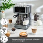 Karaca Mycaffe Barista S10 Entegre Süt Hazneli Otomatik Espresso Latte ve Cappuccino Mak. Galaxygrey - Görsel 5