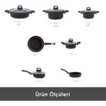 Karaca Biogranit Blackgold 12 Parça Tencere Seti - Görsel 2
