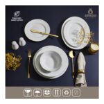 Amboss Hare 53 Parça Porselen Yemek Takımı - Gold